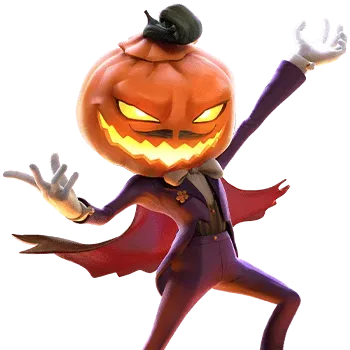 HellSpin pumpkin-head character for the first deposit bonus